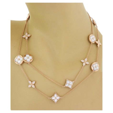 louis vuitton blosso mother of pearl necklace|Color Blossom Lariat Necklace .